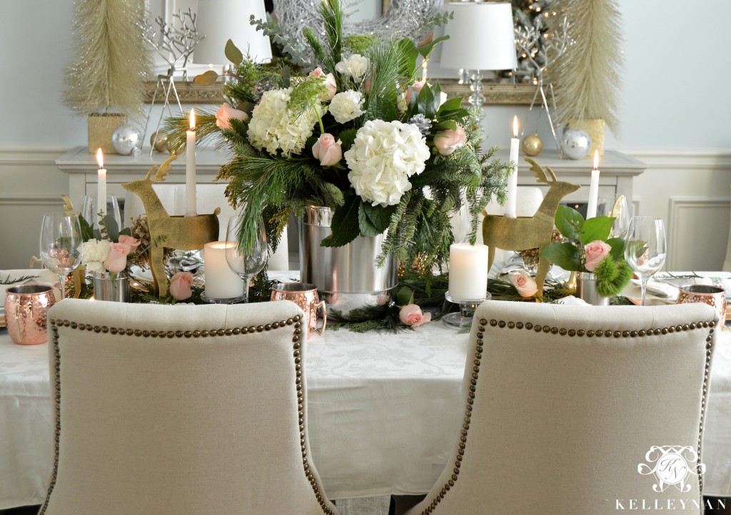 Christmas Table with Moscow Mule Cups