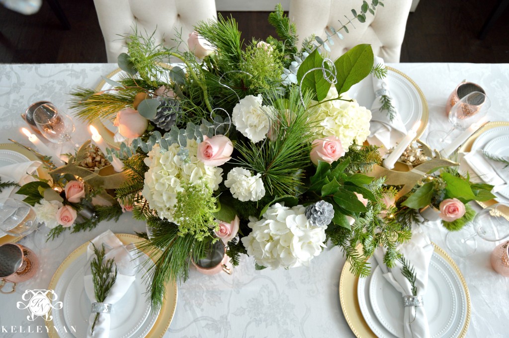 Pink Christmas Table Flowers