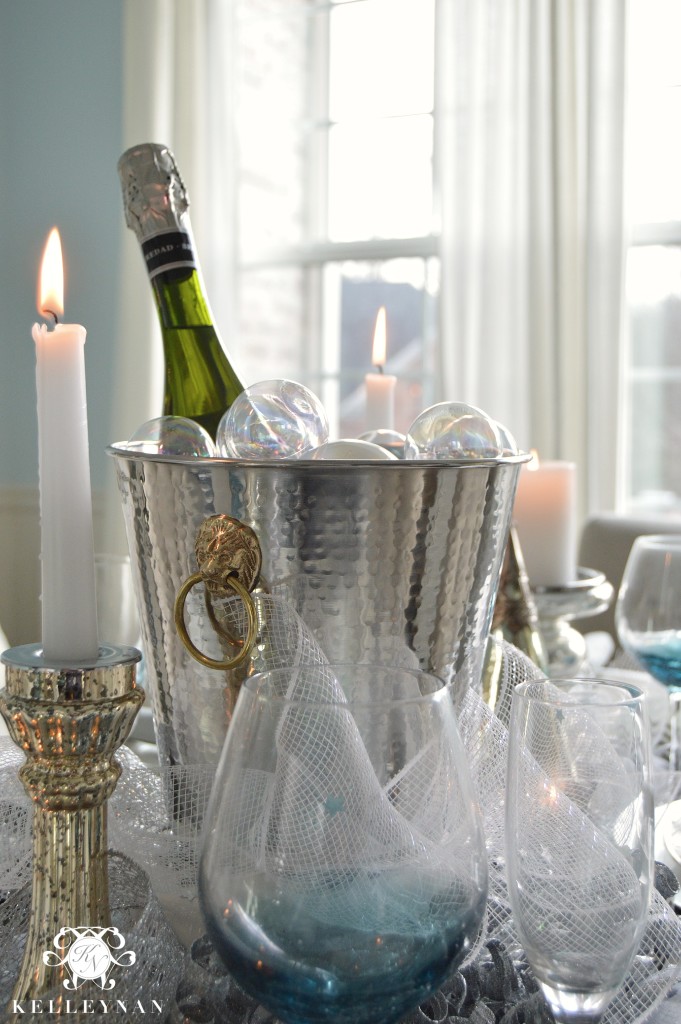 Champagne Bucket on New Year's Table