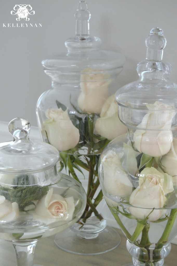 Flowers in Apothecary Jars