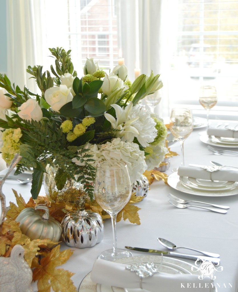 Gold and Silver Thanksgiving Table 