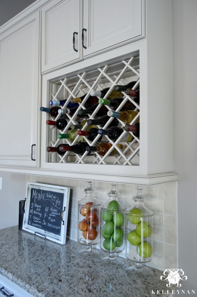 Wine Lattice above Stationery Desk