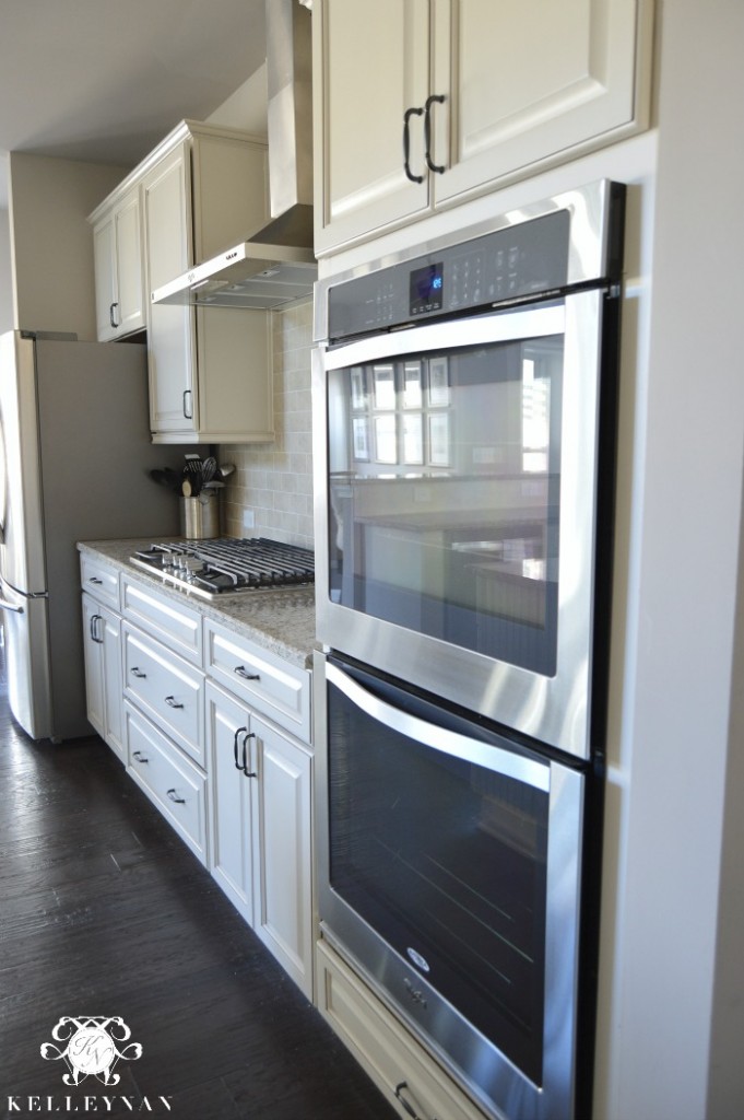 Double ovens by whirlpool in white kitchen