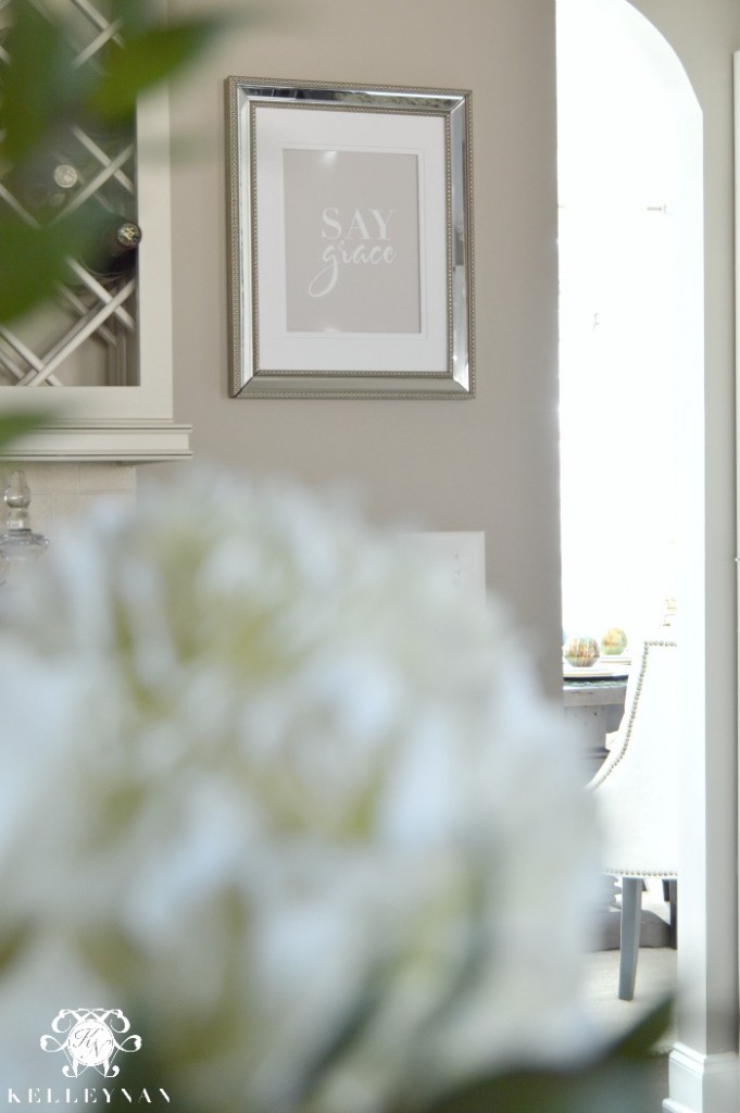 Say Grace Typography Print in Kitchen