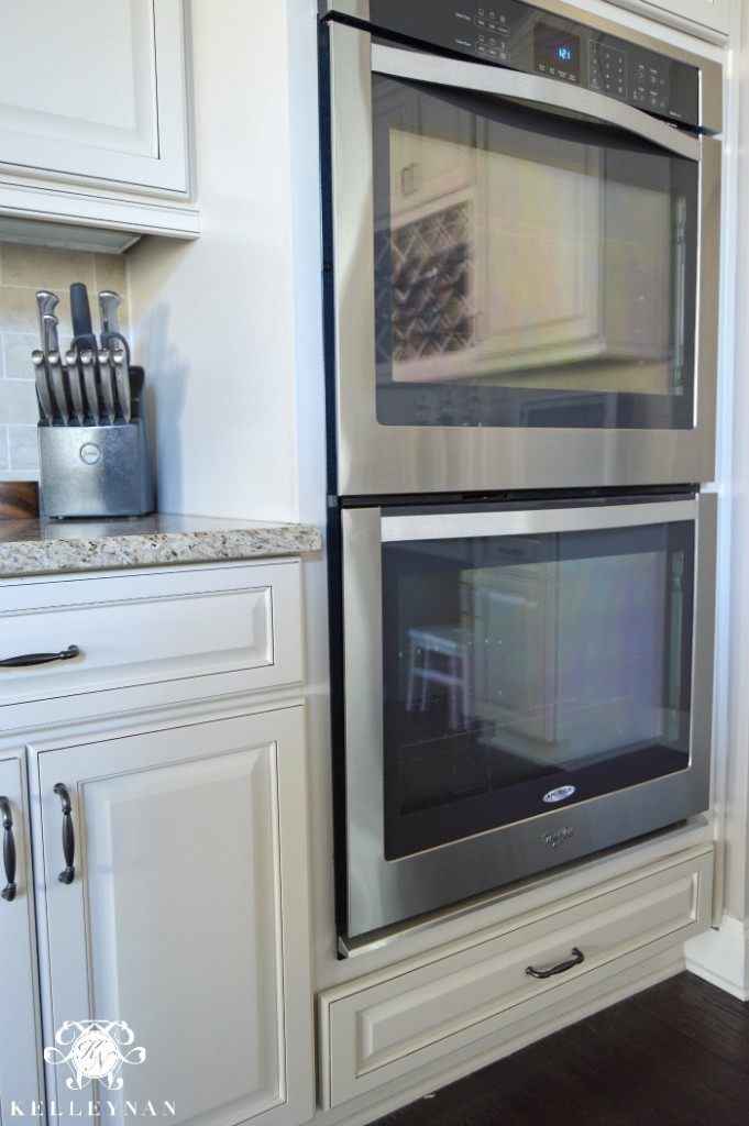 Double Ovens in White Kitchen