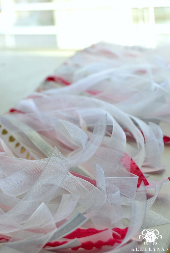 White Valentine's Day Ribbon Garland 