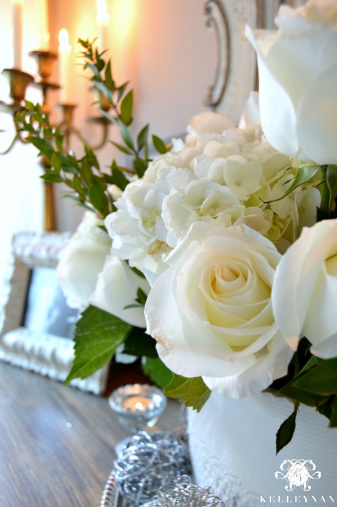 Valentines Day hydrangeas and roses