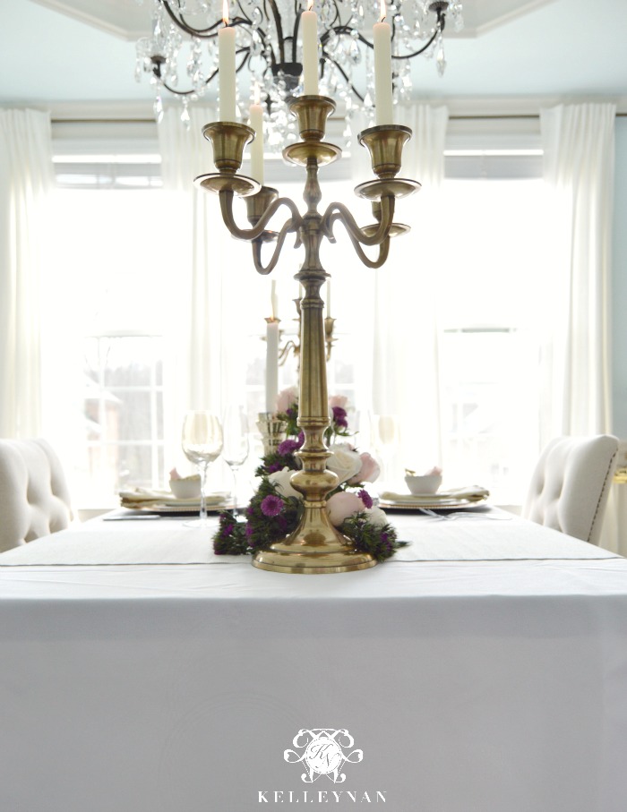 Elegant Table with Gold Candelabras