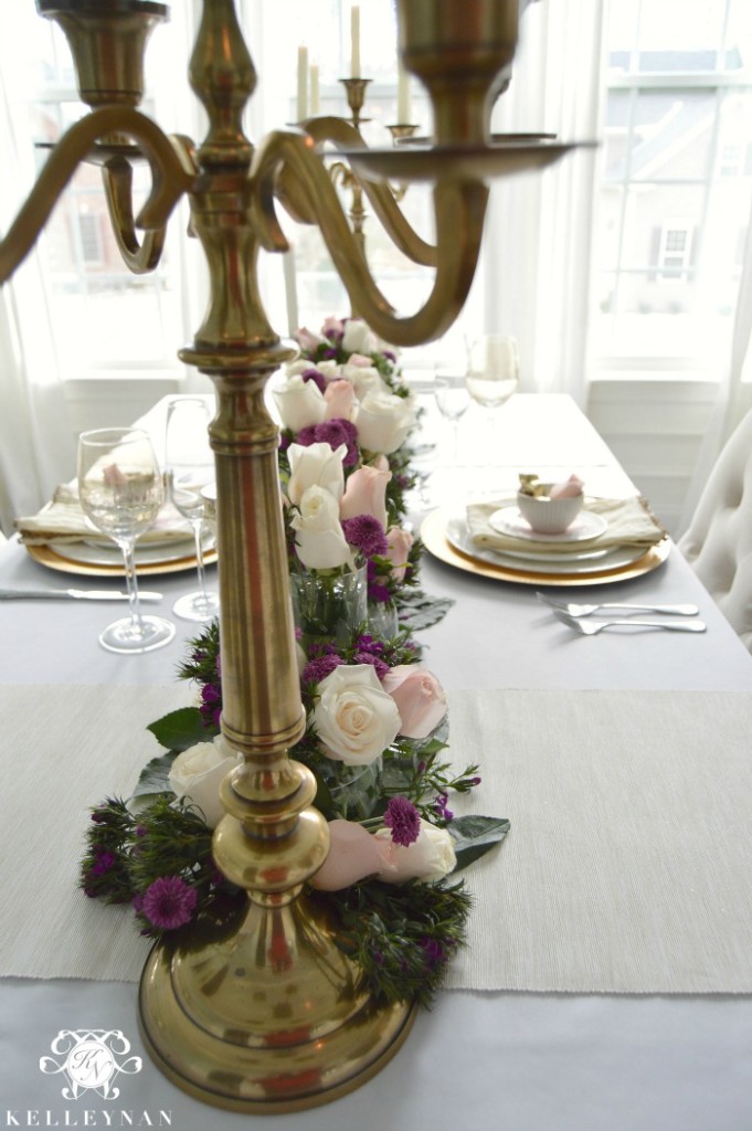 Gold Candelabras Valentines Day table