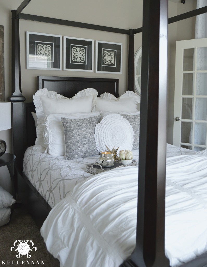 White and Gray Guest Bedroom Bedding