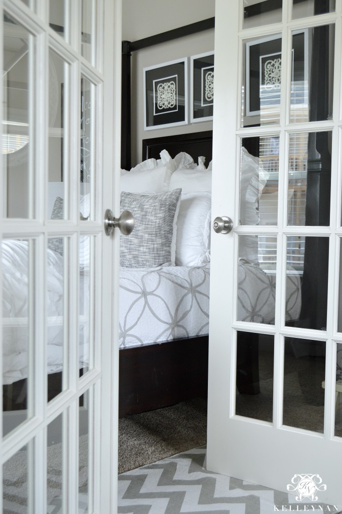 French Doors on Neutral Guest Bedroom