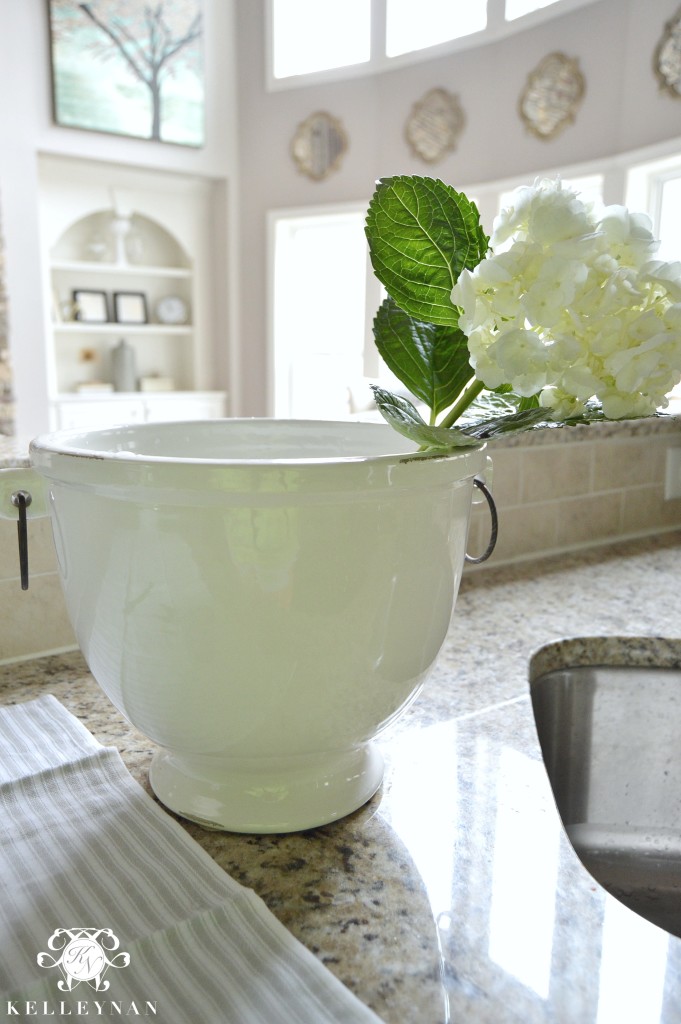 Hydrangeas first step in flower arrangement