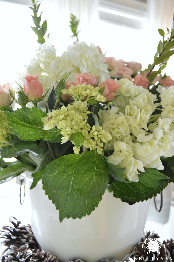 Large Floral Arrangement Centerpiece in Ice Bucket