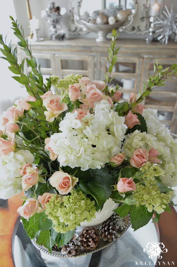 Large Floral Arrangement Centerpiece in Ice Bucket