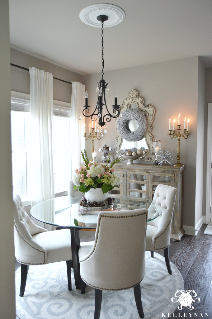 Breakfast Room with Large Floral Centerpiece