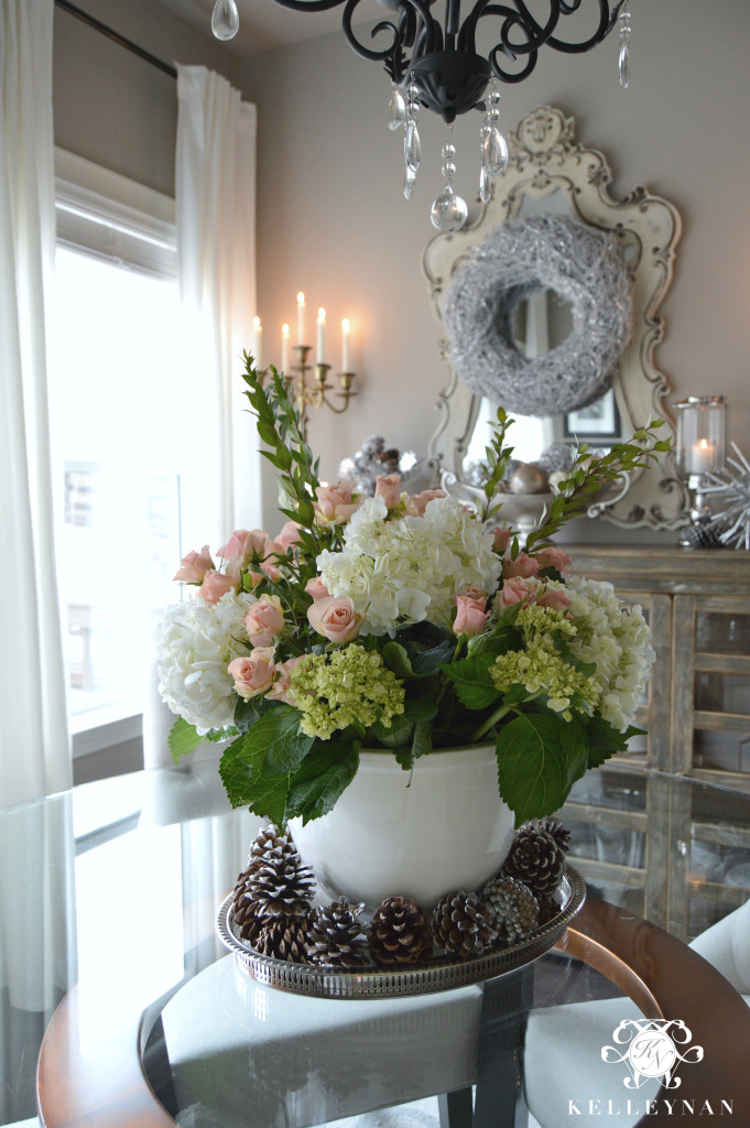 Large Floral Arrangement Centerpiece in Ice Bucket