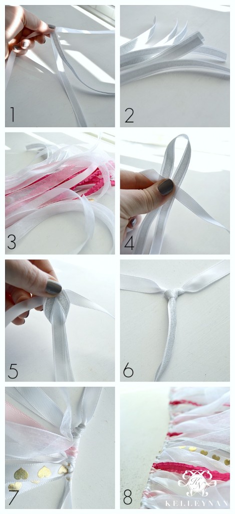 Valentine's Day Ribbon Garland DIY Instructions