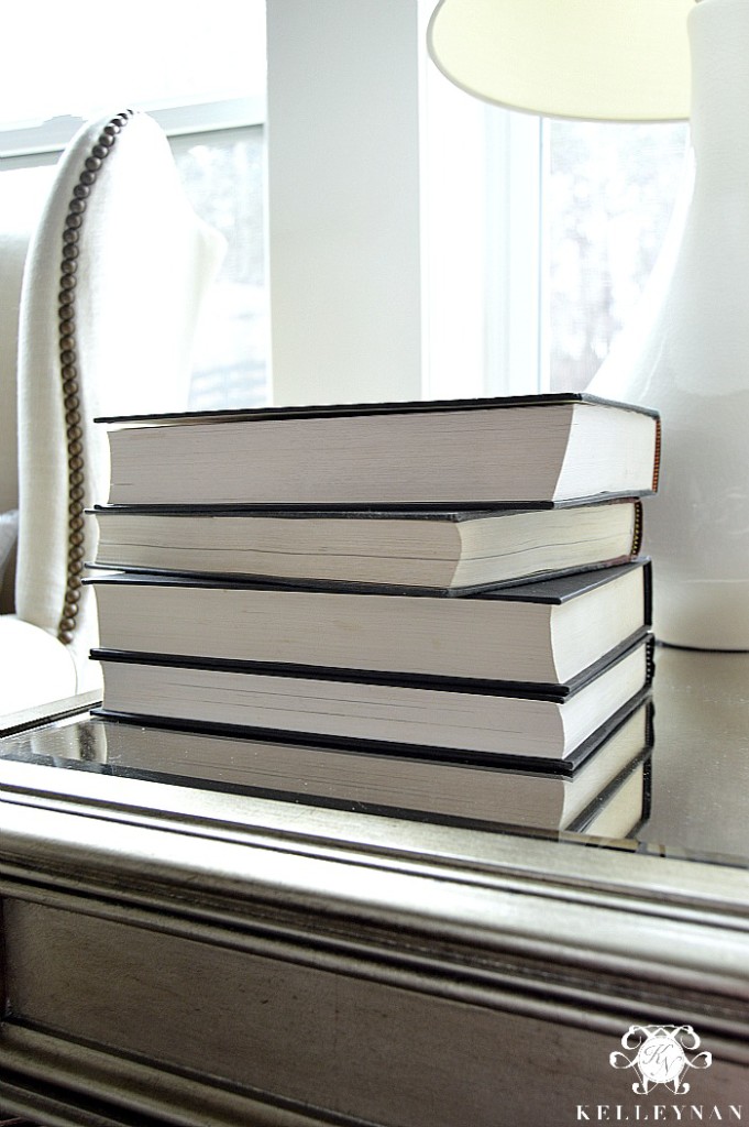 Books Stacked on Table