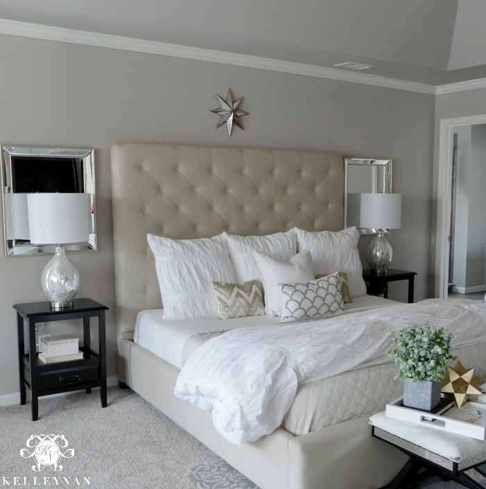 Sherwin Williams Versatile Gray Paint in the Master Bedroom