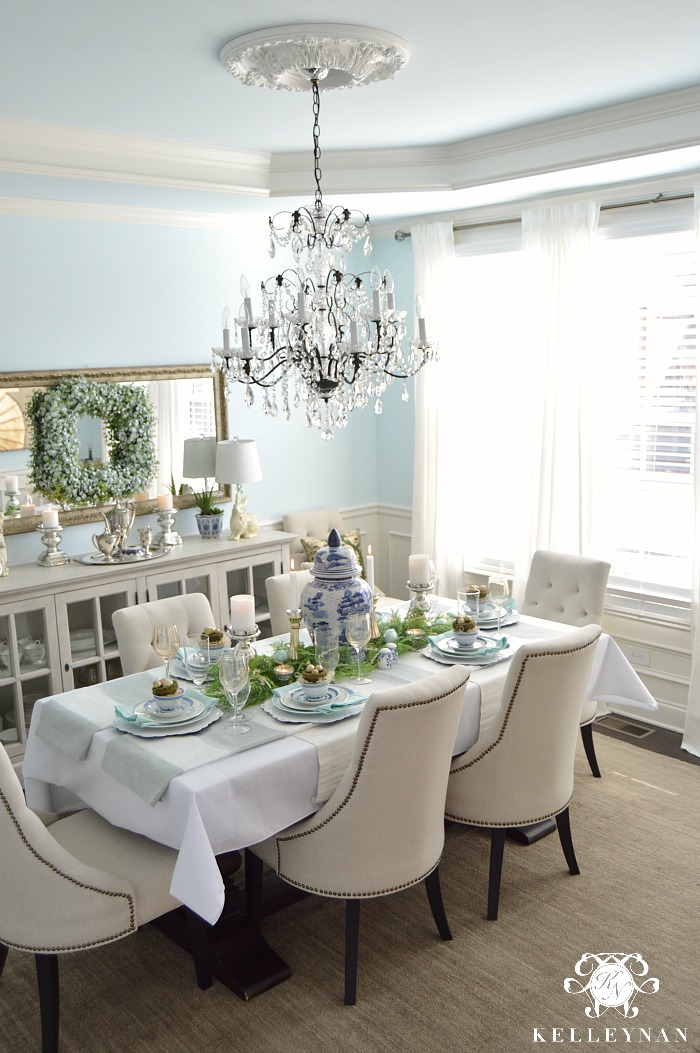 Blue And White Easter Table Kelley Nan, Blue Themed Dining Room Ideas