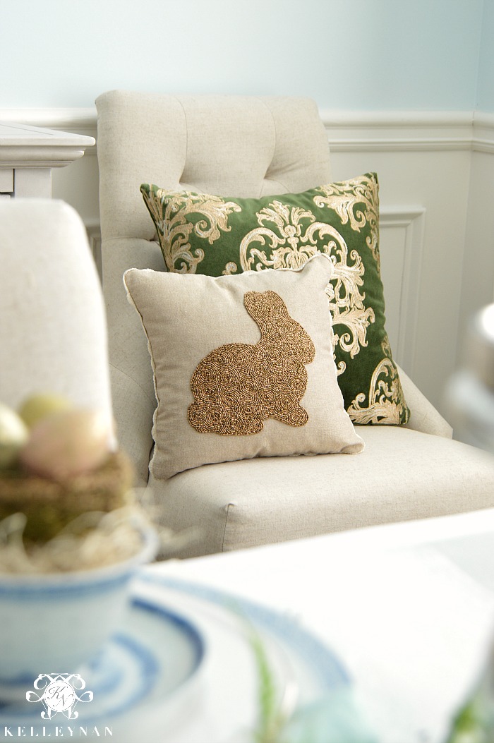 Pier 1 Bunny Pillow in Dining Room