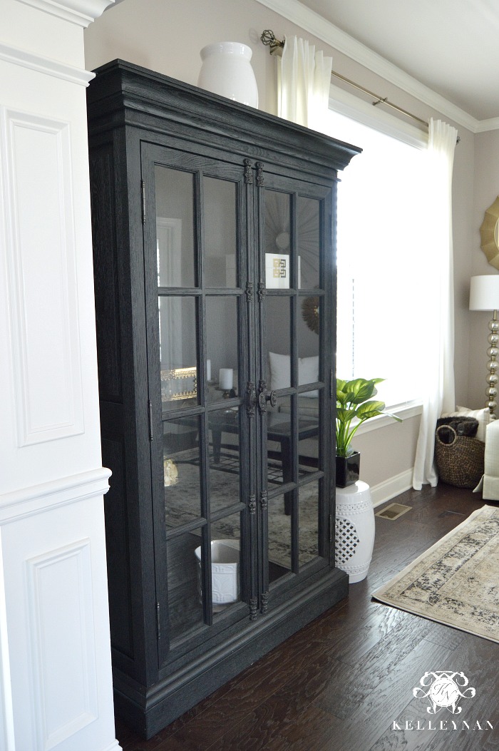 Black Restoration Hardware French Casement Double Door Cabinet