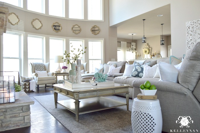 Spring Living Room with Garden Stool and Limes