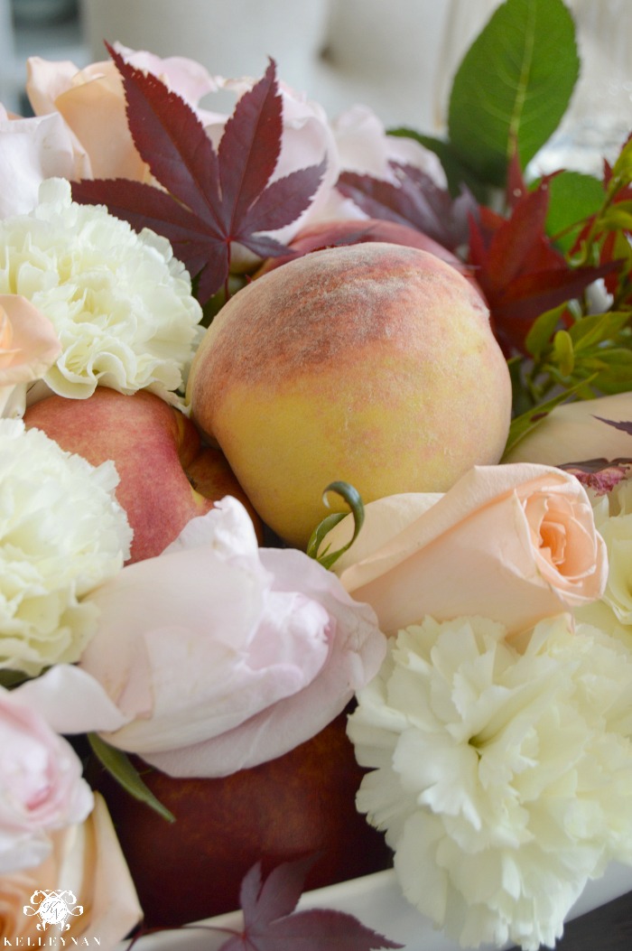 Peaches and Nectarine Centerpiece Floral Arrangement