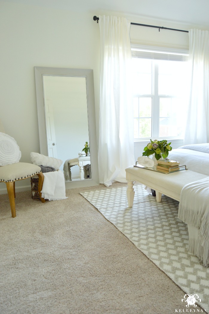 Guest Bedroom Entry with Full Length Mirror
