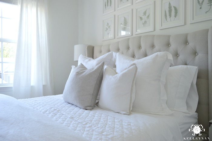 Pottery Barn white bedding in Guest Bedroom