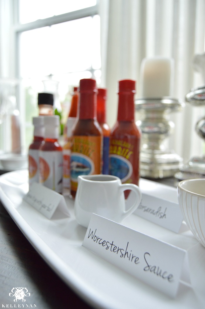 Bloody Mary Bar Condiments for a DIY Bloody Mary Bar