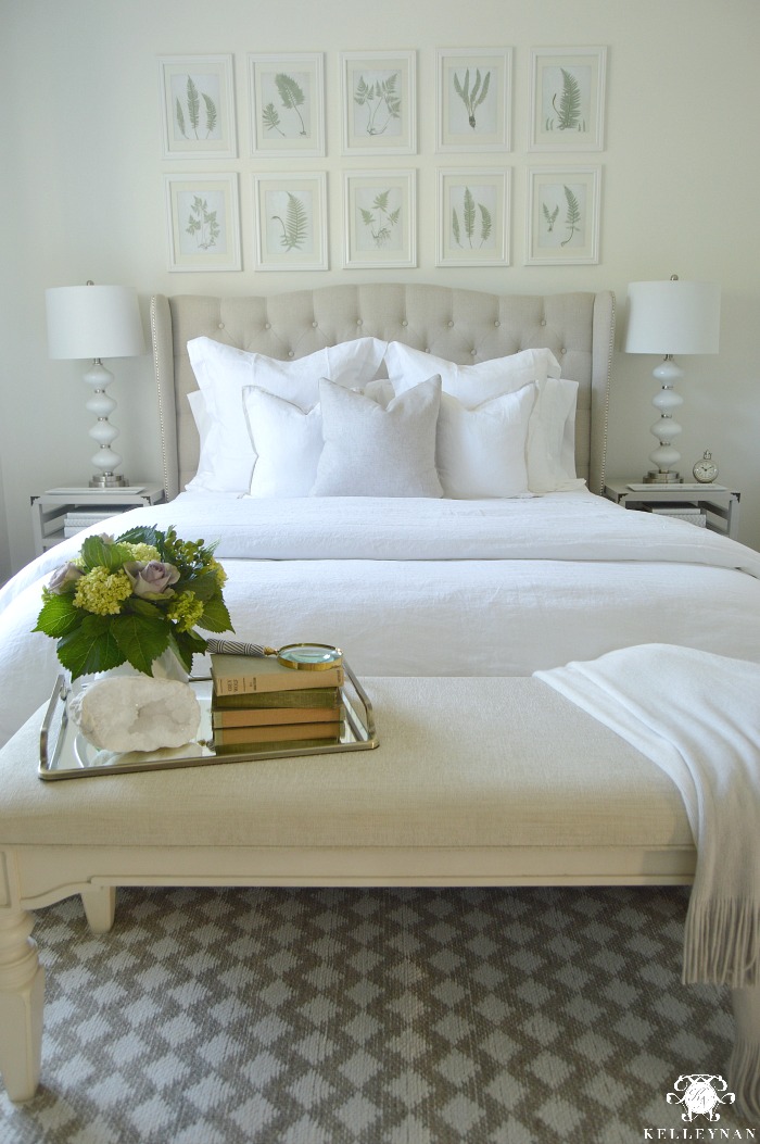 White Bedroom with Patterned Rug