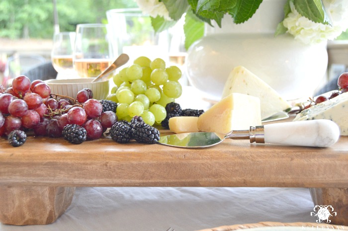 Father's Day Table for Pottery Barn With Wooden Board Cheese and Fruit