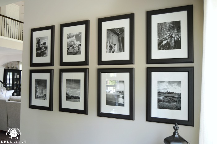 Black and White Travel Gallery Wall and Other Gallery Wall Ideas