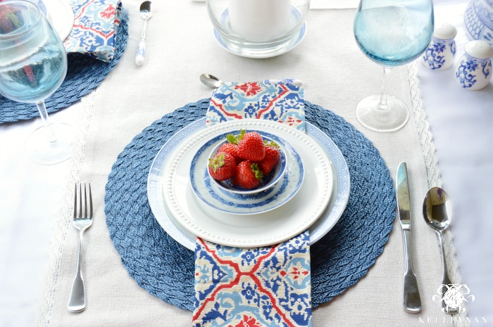 Red White and Blue Place Setting for Independence Day