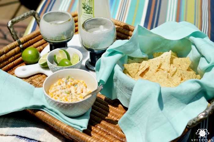 Chips and Corn Dip for a summer patio party