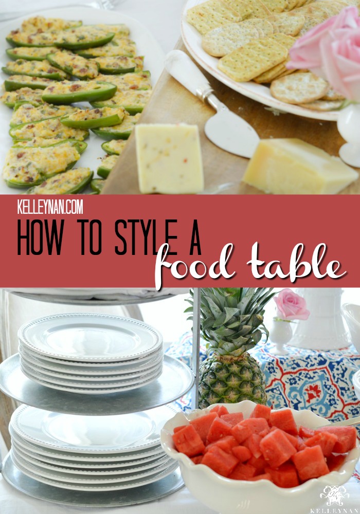 How to style a food table at your next bbq, get-together, or cookout. Use the same practices to create a more formal table!