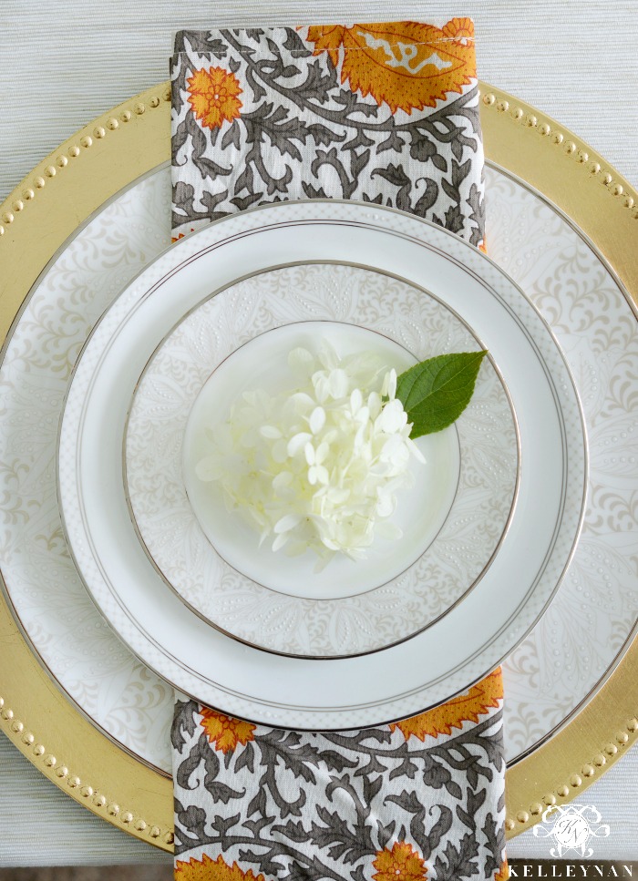 Formal Place Setting with Fun Patterned Accent Napkin