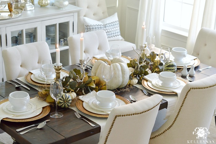 fall-table-with-leaf-garland-and-green-and-white-pumpkins
