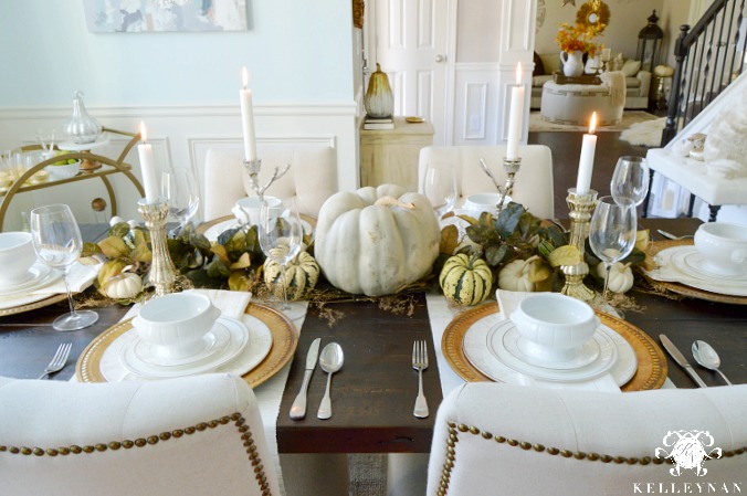 fall-tablescape-with-cinderella-pumpkin-and-gold-accents-and-gourds
