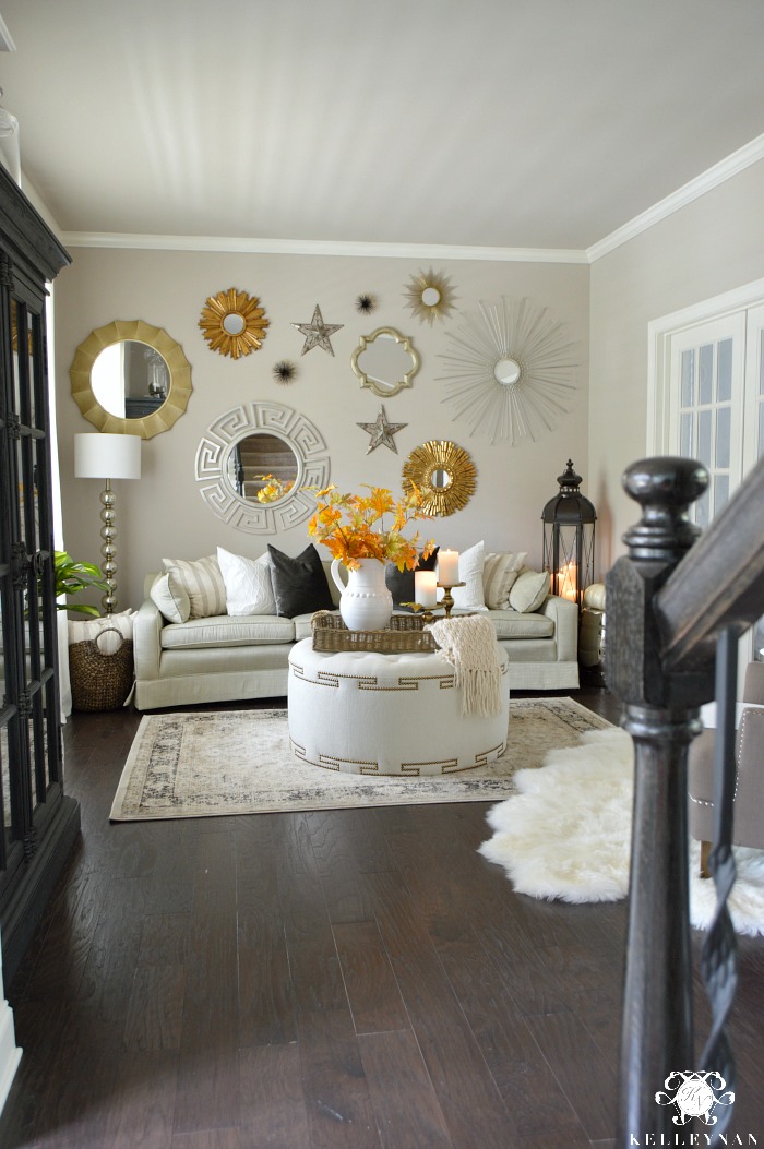Sherwin Williams Versatile Gray Paint in the Living Room