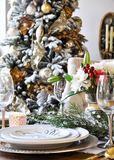 Simple, Intimate, Ice Blue Christmas Table - Kelley Nan