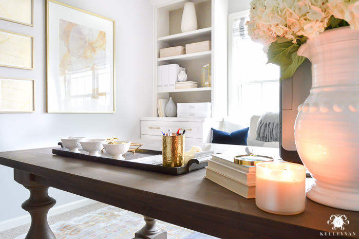 Feminine Home Office Makeover Reveal