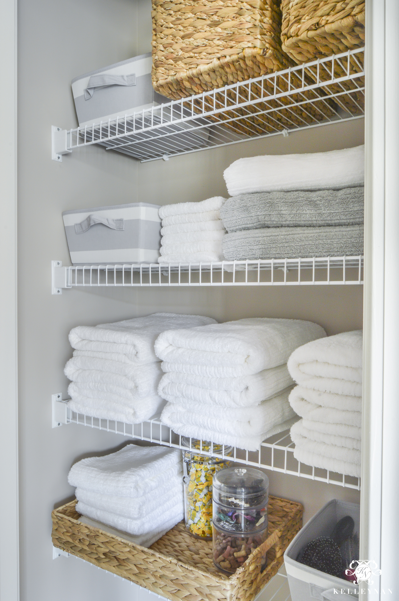 Organized Bathroom Linen Closet Anyone Can Have - Kelley Nan