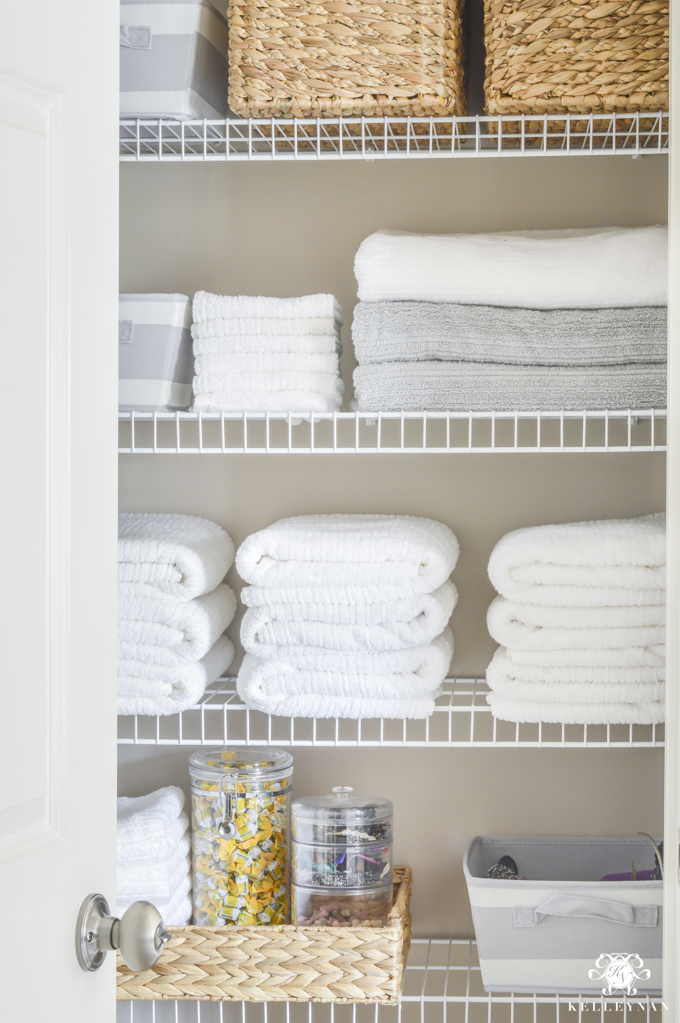 How to Organize Your Bathroom Linen Closet - Crazy Life with Littles