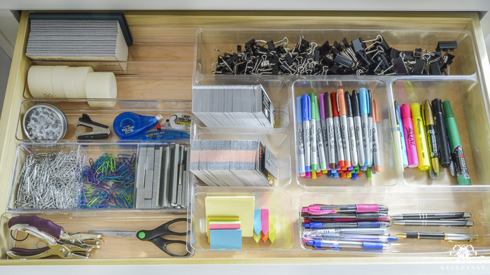 Organized and Functional Office Supply Drawers - Kelley Nan