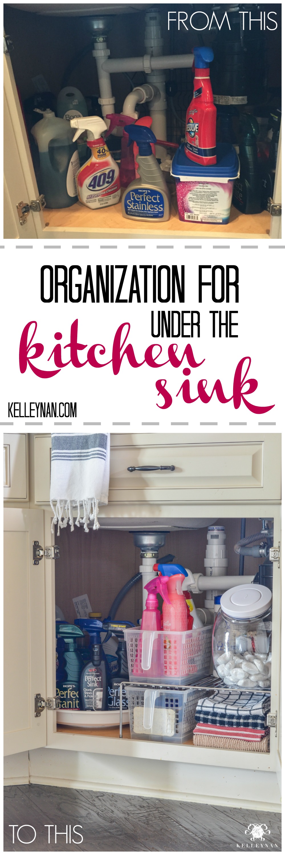 Organization for Under the Kitchen Sink - Kelley Nan