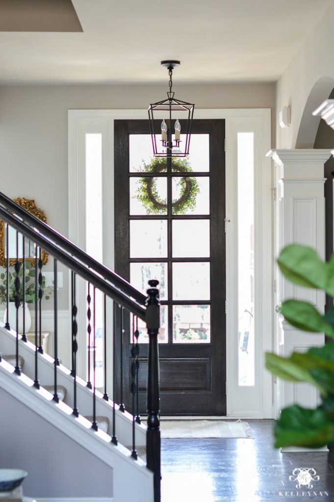 Updated Foyer Lighting: Before and After the Darlana Lantern - Kelley Nan