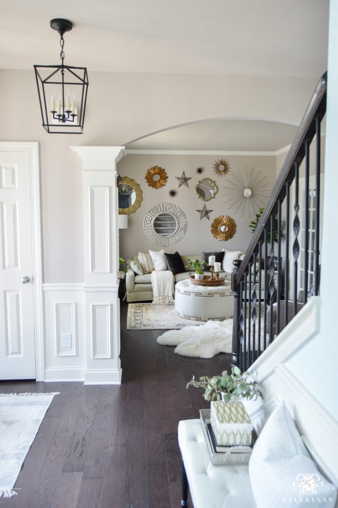 Updated Foyer Lighting: Before and After the Darlana Lantern - Kelley Nan