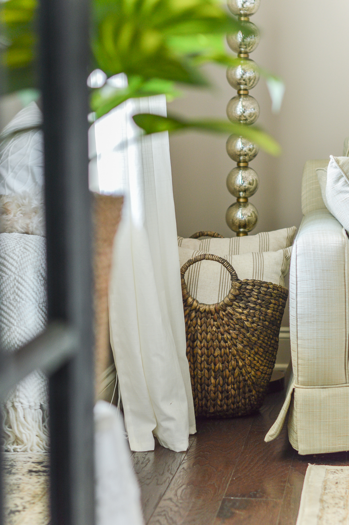 living room blanket storage basket